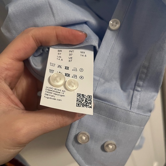 Hugo Boss s size Blue Dress Shirt men nwt 100% cotton - Picture 8 of 10